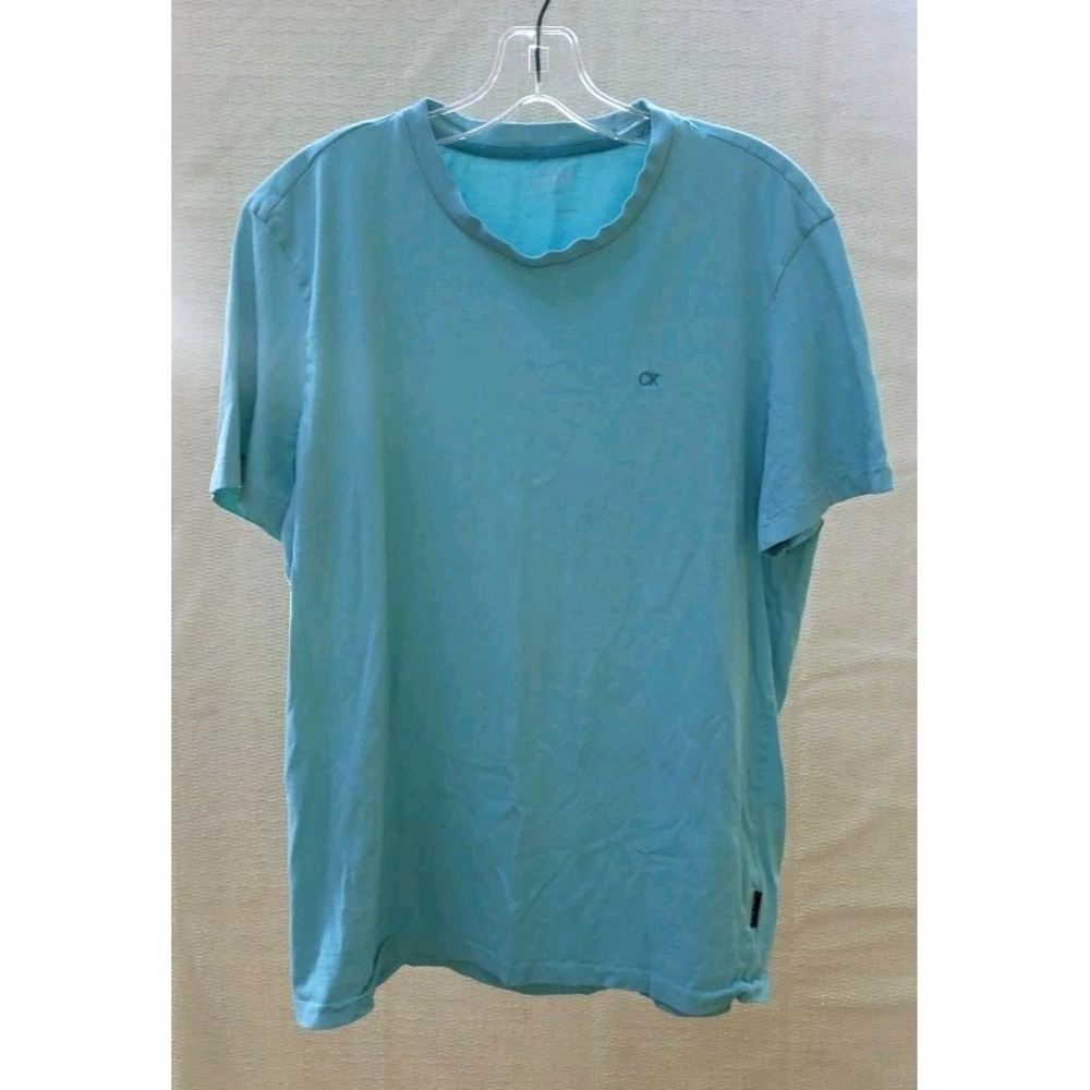 Calvin Klein Men's Large Liquid Touch T-shirt Short Sleeve Turquoise Blue